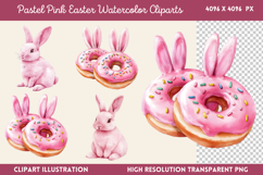 Pastel Pink Easter Watercolor Clipart PNG Product Image 1