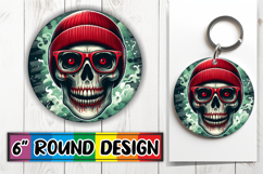 Circle of Happiness Keychain PNG, Skull Product Image 1
