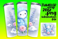 20oz Tumbler Sublimation PNG , Cute Ghost Product Image 1