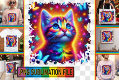 Dazzling TOTE BAG Gift Magic PNG, Cat Product Image 1