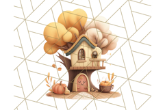 Autumn Treehouse &amp; Woodland Cabin PNG Clipart Product Image 3