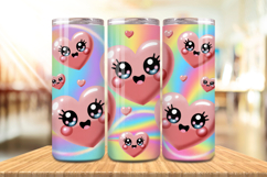 Valentine’s Day Kawaii Hearts Tumbler Wrap PNG Big Bundle Product Image 6