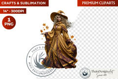 Autumn Witchcraft Clipart - Amber Spells witch PNG Product Image 1