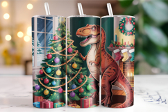 Merry Dinosaur Tumbler Wrap | Christmas Wrap Product Image 1