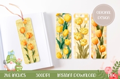 Flowers Bookmark Designs, Yellow Tulips Bookmarks Product Image 1