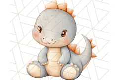 Cute Pastel Dinosaur Clipart PNG for Nursery Art, Baby Decor Product Image 3