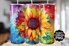 Rainbow Sunflower Tumbler - Sublimation Tumbler Design Product Image 1