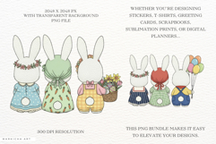 Cute Easter Bunnies Clipart Product Image 2
