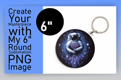 Unique Round Design Keychain Template , Astronaut Product Image 1