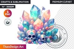 Pastel Floral Day of the Dead Clipart PNG,sugar skull design Product Image 1