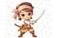 Cartoon Pirate Kids and Animals PNG Clipart for Fun Designs Product Image 3