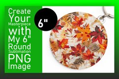 Harvest Watercolor Autumn Round Design Pattern Keychain Product Image 1