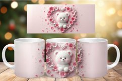 Valentine Mug Wrap Sublimation - baby bear love heart Product Image 1