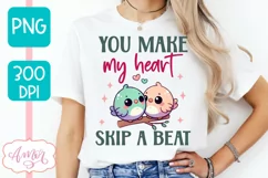 Cute Valentine's day PNG sublimation, You make my heart PNG Product Image 3