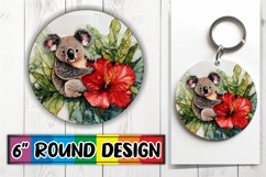 Whimsical Circle Keychain Sublimation, Animals Product Image 1