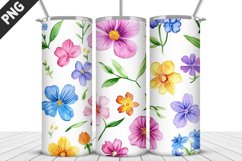 Flowers Tumbler Wrap | Sublimation Design | Tumble PNG Product Image 4