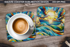 Dove Coaster Sublimation, Summer Coaster PNG Design Product Image 1