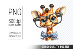 Cute Giraffe , Animal Sublimation Clipart PNG Product Image 1