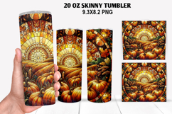 Pumpkins Skinny Tumbler 20oz Wrap Design, Halloween Tumbler Product Image 1