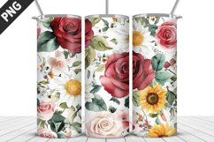 Valentine&#039;s Day Flowers Tumbler Wrap | Sublimation Design Product Image 1