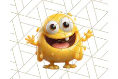Slime Monster Clipart, Colorful Goo Graphics Png Product Image 3