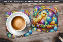 Chicks Coaster Sublimation, Easter Coaster PNG Design Product Image 1