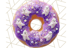 Realistic Halloween Donut Clipart PNG, Spooky Cute Sweets Product Image 3