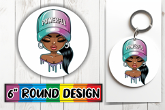Bright Ornaments Round Sublimation PNG, Black Woman Product Image 1