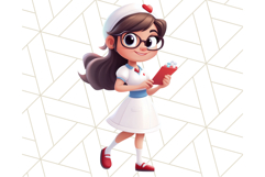 Nurse Clipart Bundle, Medical Staff PNG, Cute Kid Nurse Png Product Image 19