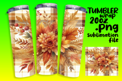Creative Tumbler Wrap Template , Autumn Flower Product Image 1