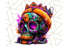 Bright Sugar Skull PNG Clipart, Halloween Colorful Skull Png Product Image 3