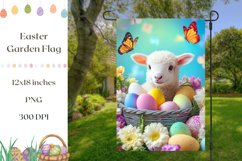 Welcome Garden Flag Design, Easter Lamb Garden Flag Product Image 1