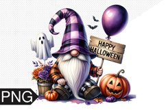 Halloween Gnome Sublimation, Gnome Clipart PNG Product Image 1