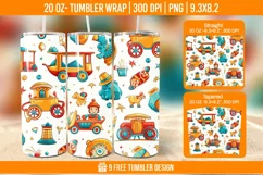 Children Toys Tumbler Wrap Designs, Sublimation Wrap Product Image 1