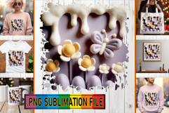 Cozy TSHIRT Sublimation Art PNG, 3D Flowers Product Image 1