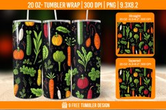 Vegetable Tumbler Wrap Designs, Sublimation Wrap Product Image 1