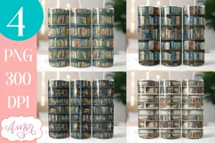Library tumbler wrap sublimation PNG| Book lover tumbler Product Image 1