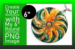 Sparkly Floral Mosaic Round Design PNG Keychain Product Image 1