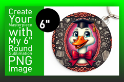 Colorful Round Design Keychain Artwork , Goose Product Image 1