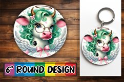 Whimsical Car Coaster Round, Valentines Product Image 1