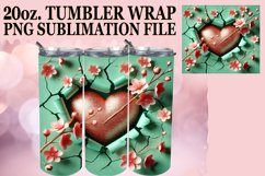 Vibrant Hearts 20oz tumbler wrap, 3D Heart Product Image 1