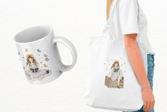 Hand-drawn Easter Reading Girl Clipart Product Image 5