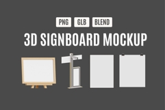 3D Signboard Mockup Set 4 Product Image 1
