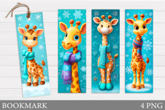 Christmas Giraffe Bookmark. Christmas Bookmark Sublimation Product Image 1