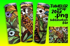 Colorful Birds Stained Glass Tumbler Wrap 20oz Product Image 1