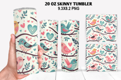 Valentine Skinny Tumbler 20oz Wrap Design, Valentine Tumbler Product Image 1