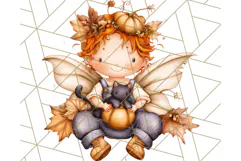 Halloween Fairy Clipart PNG, Spooky Cute Character Art Product Image 3