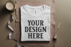 White Folded Bella Canvas 3001 Flat Lay T-Shirt Mock Product Image 1
