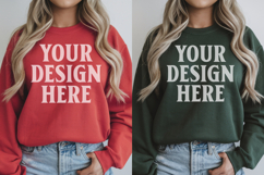 Gildan 18000 Sweatshirt Couples Sweatshirt Mockup Product Image 1