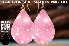 Starry Elegance: Sublimation Star Pattern Teardrop Earrings Product Image 1
